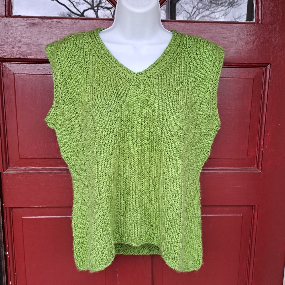 Handmade green sleeveless sweater